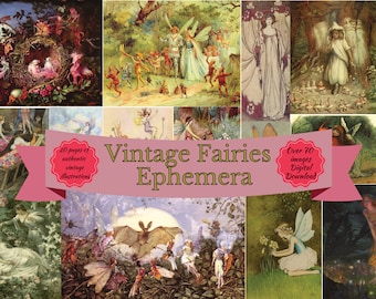 Vintage Fairies Ephemera: Printable Illustrations for Junk Journals (PDF Download)