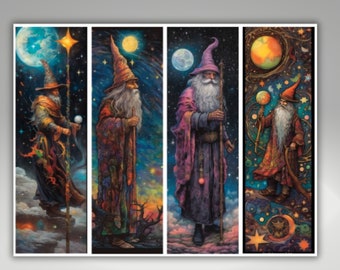 Zauberer Lesezeichen zum Ausdrucken: Fantasy Art Designs (Digitaler Download)
