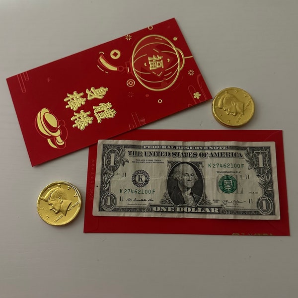 CHINESE RED ENVELOPE Set of 3, Prosperity, Cash Envelope, Good Fortune, Good Luck, Blessings, 3 pieces.