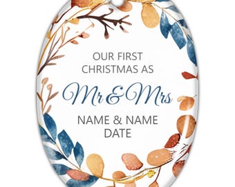 Personalized First Christmas Engaged Ornament - Custom Engagement Photo Ornament - Couple's Christmas Tree Decoration