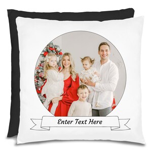 Personalized Family Photo Pillow - Custom Pillow - Custom Pillow For Women - Personalized Pillow - Custom Pillow - Black