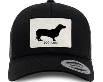 Personalized Dachshund Trucker Hat - Custom Dog Lover Cap - Dachshund Hat - Adjustable Mesh Back Cap - Gift for Dog Owners - Pet Lover Gift