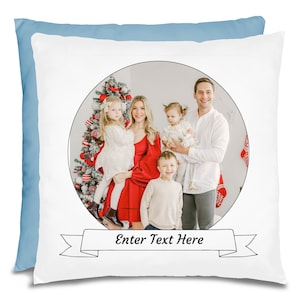 Personalized Family Photo Pillow - Custom Pillow - Personalized Pillow - Custom Pillow - Sky Blue