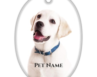 Personalized Pet Oval Hanging Ornament - Custom Pet Photo Ornament - Christmas Tree Decoration - Dog Ornament