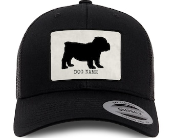 Personalized English Bulldog Trucker Cap – Custom Dog Lover Hat – Bulldog Hat – Gift for Dog Owners – English Bulldog Lover Gift