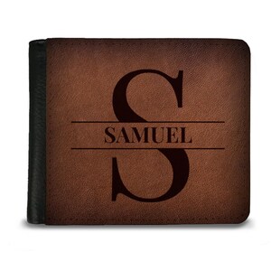 Cartera personalizada con monograma y efecto de cuero - Cartera para hombre - Cartera para hombre - Regalo para hombre