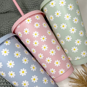 Daisy Cold Cup Reusable Cold Cup Cute Gift Ideas 24oz Reusable Cup Do Revenge Daisy Cup Inspired Iced Coffee Do Revenge Movie image 2