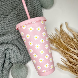 Daisy Cold Cup Reusable Cold Cup Cute Gift Ideas 24oz Reusable Cup Do Revenge Daisy Cup Inspired Iced Coffee Do Revenge Movie image 4