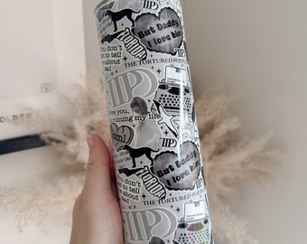 The Tortured Poets Department 20oz Tumbler Mono - TTPD Gift Idea - Hot Cold Travel Tumbler - Insulated Travel Tumbler - Swiftie Gifts