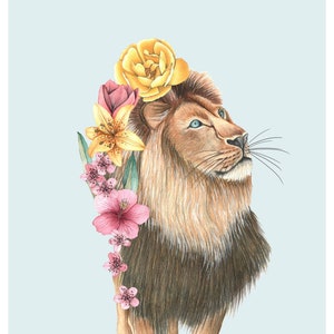 Lion painting for nursery decor, Baby lion wall art, Lion prints for baby room decor, Jungle nursery decor, Safari nursery prints