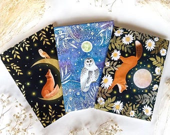Christmas Card Set, Holiday Cards, Custom Cards, Animal Artwork, Personalized Prints, Birthday Gifts