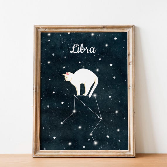 Libra zodiac sign print: Astrology poster, horoscope wall art
