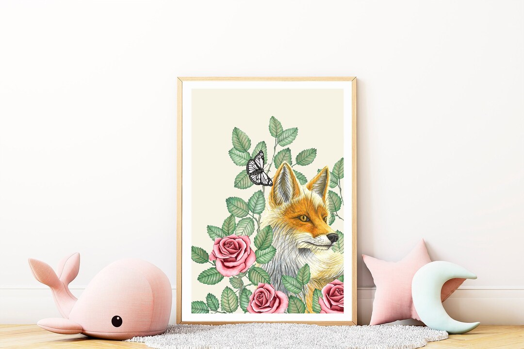 Fox Nursery Decor, Forest Animal Wall Art, Little Red Fox Art Print ...