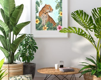 Toile Murale Léopard Rose - Déco Jungle Fun Pour Salle De Bain