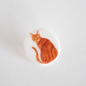 Spille per gatti in ceramica, spilla per gatti neri, spilla per gatti zenzero, spilla per gatti soriano arancione, spilla per gatti grigi, regali a tema gatto, spille in porcellana, regalo fidanzata immagine 5