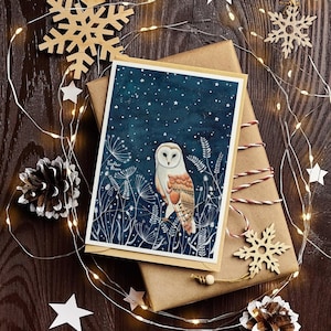 Christmas card pack, Greeting card holder, Woodland thank you, Holiday cards set 12, Animal art prints, Forest animals