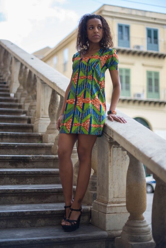 Robe courte en tissu wax africain Etsy France