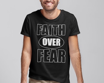 Christelijk shirt Geloof over angst Unisex T-shirt met korte mouwen