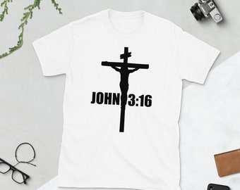 Christian Shirt John 3:16 For God So Loved The World Jesus Salvation Short-Sleeve Unisex T-Shirt