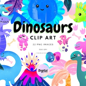 Dinosaurs Clipart - Baby dinosaur PNG - Cute Jurassic clip art, dino eggs - T-Rex, Stegosaurus, Triceratops, Raptor, Pterodactyl