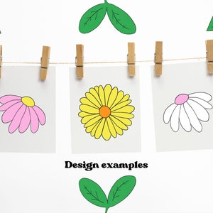 Retro Daisy Clipart, 70s Clipart, Flower Power Hippie Clipart, Groovy ...