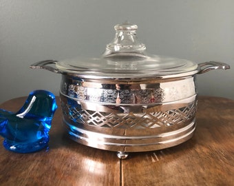 1920 Pyrex Lid #622 and Cradle - no glass bottom