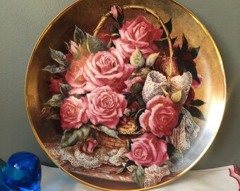 Franklin Mint - Grace De Monaco Rose Plate by Katherine Austen Limited Edition