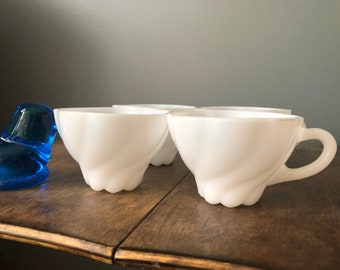 Vintage Hazel Atlas Capri Milkglass Snack Tray - Cups only
