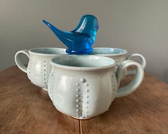 Hand-built Pottered Mugs 8oz/250 ml - set of 3