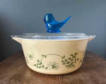 Pyrex Shenandoah #475 casserole dish with lid