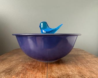 Pyrex Jewel Tone Navy Blue Clear Bottom #325 Bowl