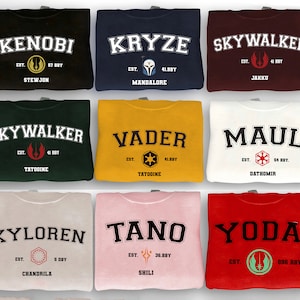 Star Wars Characters Homeworld Sweatshirt, Star Wars Shirt, Kenobi ,Skywalker,Ahsoka Tano, Yoda,Kenobi, Darth Vader, Darth Maul Hoodie