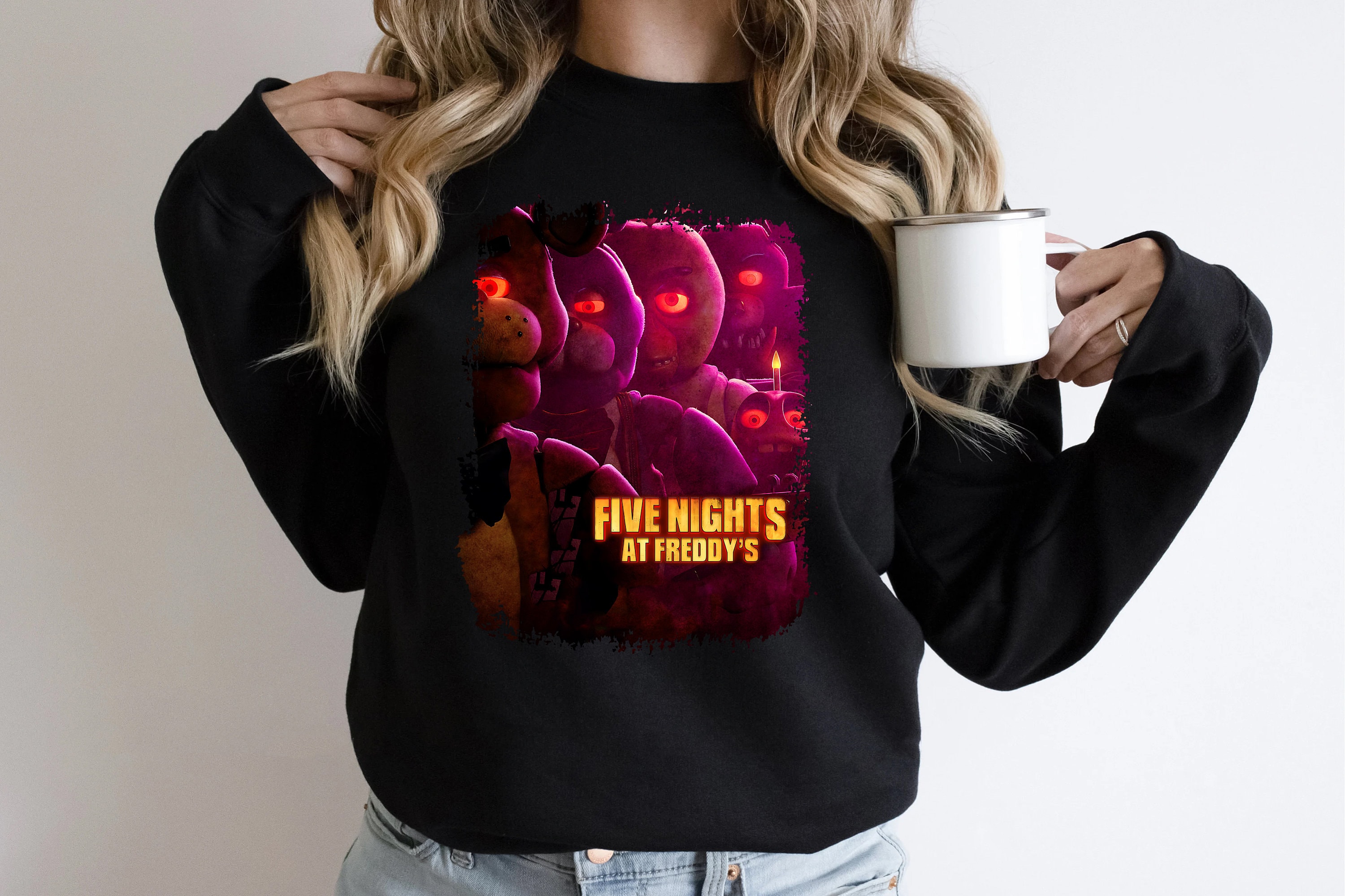 Personalized Five Nights at Freddy's Birthday Shirt Youth Toddler and Adult Sizes Available White Youth Medium