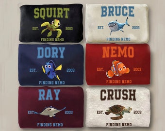 Disney Finding Nemo Characters EST 2003 Family Shirt, Nemo, Dory, Bruce, Crush, Squirt Tee, Disney group matching shirts