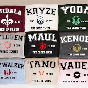Star Wars Characters Sweatshirt,Star Wars Shirt,Obi-wan Kenobi Sweatshirt,Skywalker,Ahsoka Tano, Yoda,Kenobi, Darth Vader, Darth Maul Hoodie