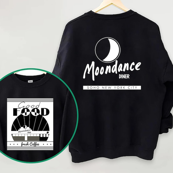 2 Seiten Andrew Garfield Pullover, Tick, Tick ...Boom Garfield Sweatshirt, gutes Essen Moondance Diner Frischer Kaffee, Andrew Garfield Leistung