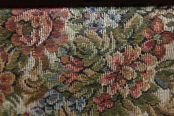 1970s vintage floral tapestry clutch bag. Tortois… - image 3