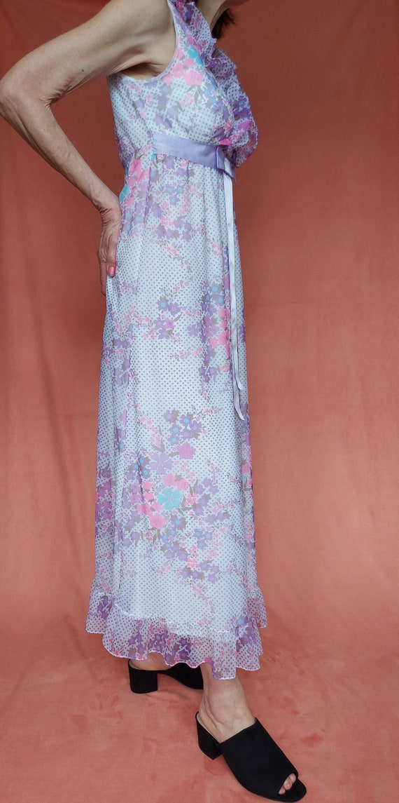 1960s vintage psychedelic polka dot maxi dress by… - image 3