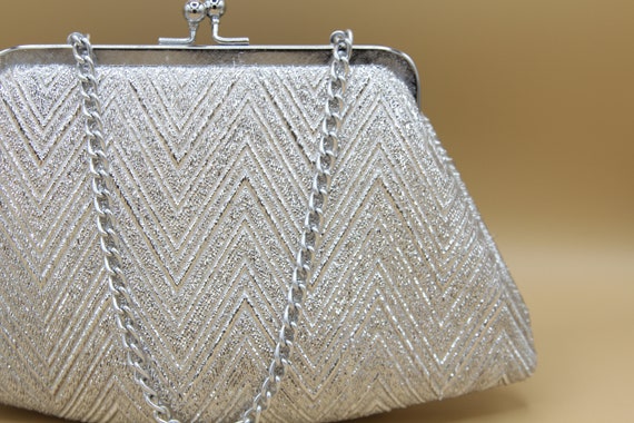 1960s vintage metallic lurex handbag and matching… - image 7