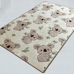 Koala Kinderspielteppich, Kinderspielmatte, Waschbarer Kinderteppich, Rutschfeste Spielmatte