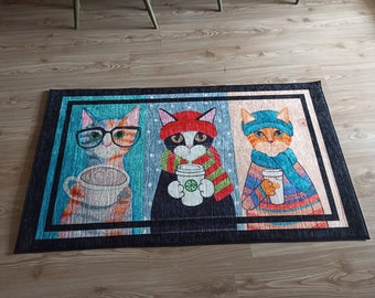 Gato patrón cocina comedor corredor alfombra antideslizante lavable a máquina