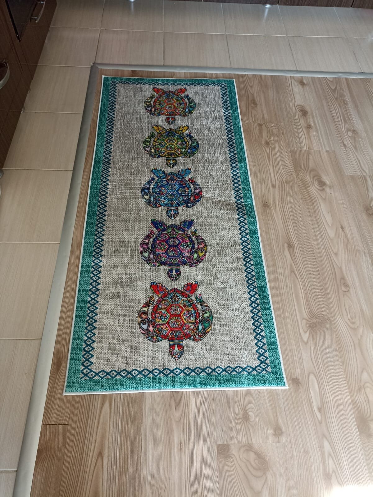 Grid Turtle Pattern Rugs Turtle Pattern Kitchen Rug - Machine Washable Kitchen Rug - Non Slip ...