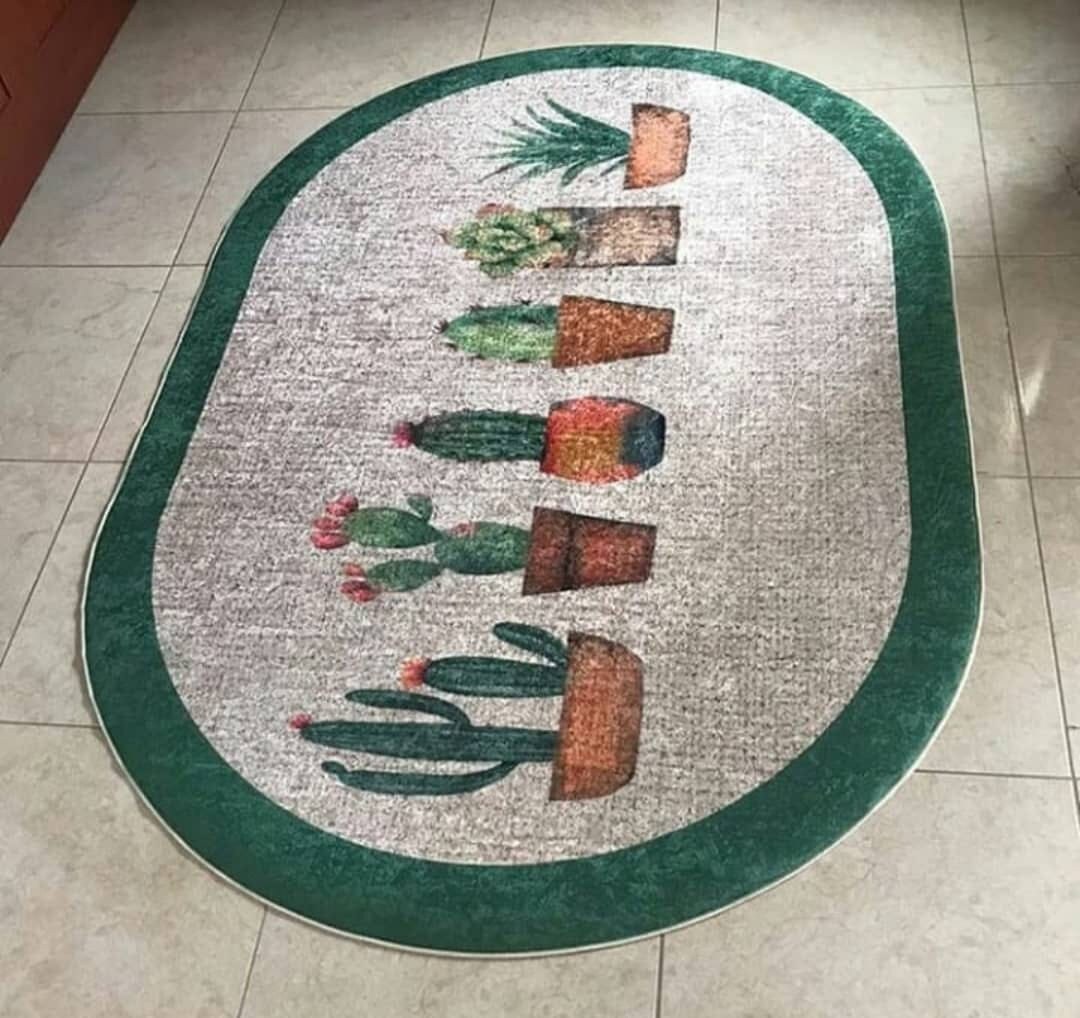Cactus Pattern Rug /machine Washable Rug -/non Slip Kitchen Carpet ...