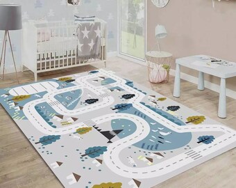 Alfombra infantil antideslizante lavable a máquina