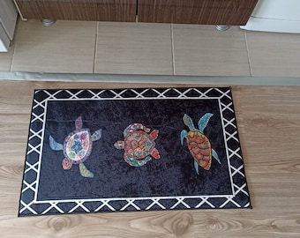 Tortoise Turtle Non-Slip Washable Kitchen Rug Mat