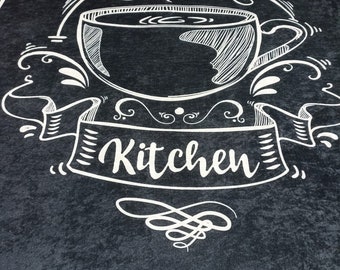 Alfombra de cocina decorativa lavable con base antideslizante