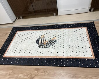 Estera de calabaza / Alfombra de cocina decorativa lavable con base antideslizante / Estera