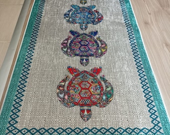 Alfombra de cocina con patrón de tortuga - Alfombra de cocina lavable a máquina - Alfombra de cocina antideslizante - Alfombra decorativa