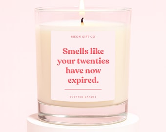 Thirty Candle | Funny 30th Birthday Candle Gift | Smells Like Your Twenties Have Now Expired Candle Label