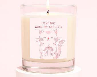Cat Owner Gifts For Her | Funny Gifts For Cat Lovers Women | Candle Label